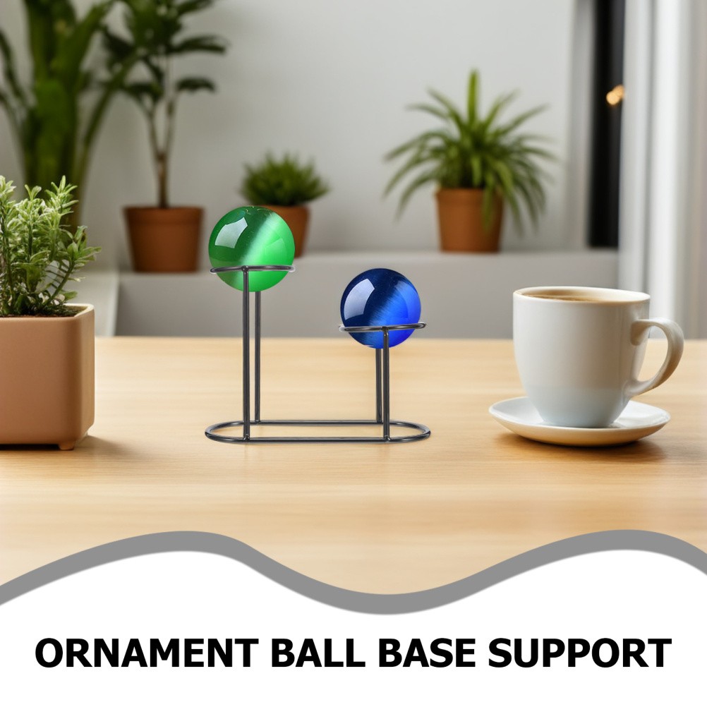 Black Metal Crystal Display Stand Elegant Sphere Holder for Outdoor Indoor Use