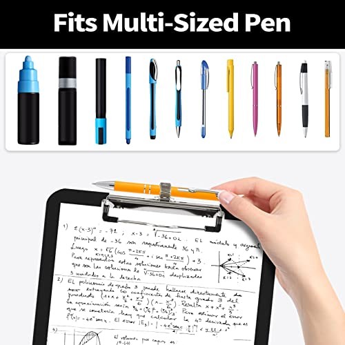 Plastic Clipboard with Pen Holder, [10% Thicker] Clip Boards 1 Pack Black