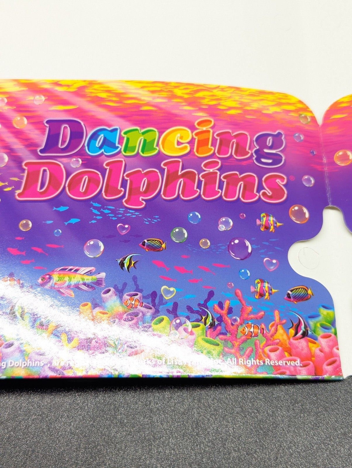 Lisa Frank “Dancing Dolphins” 2 Pocket Folder Glitter For 3 Ring Rainbow Sea