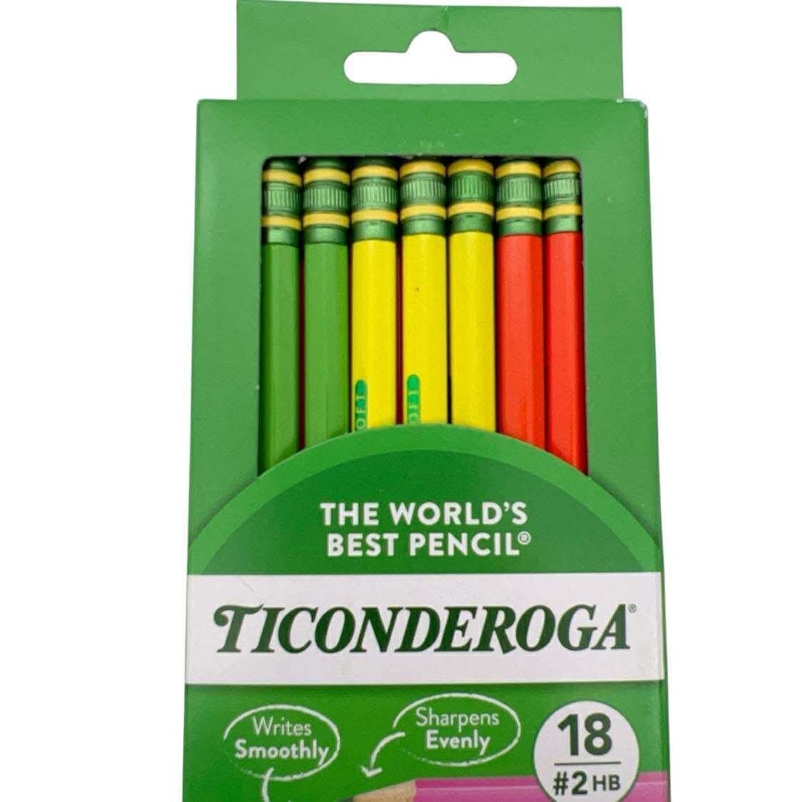 Ticonderoga Neon Sharpened Pencils, 18 Count, #2 HB – Bright Colors
