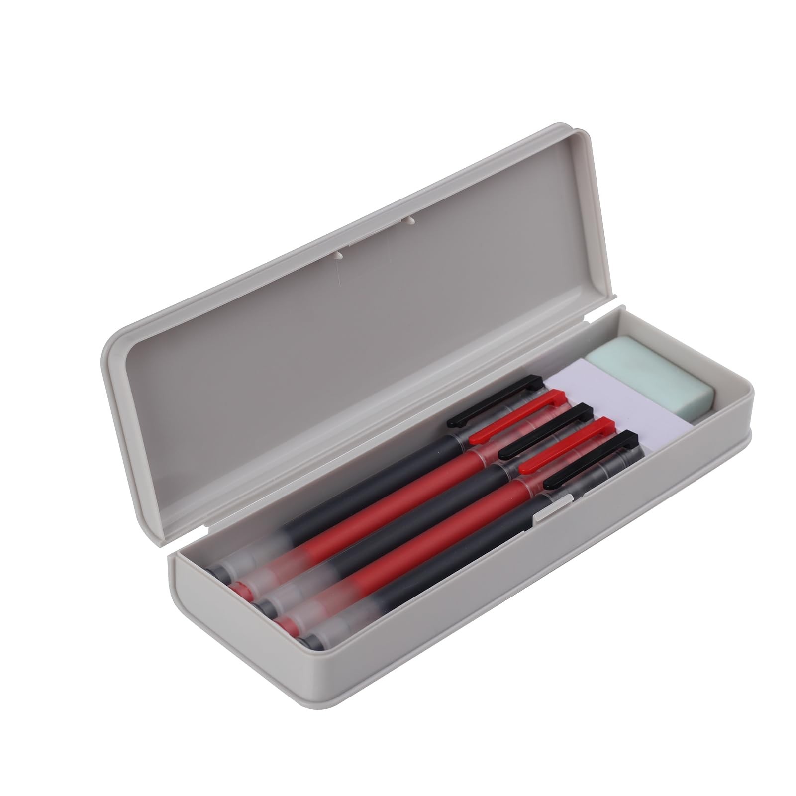 Pencil Box,Plastic Pencil Case For Kids School Office,Grey,1 Pack,Solid GREY