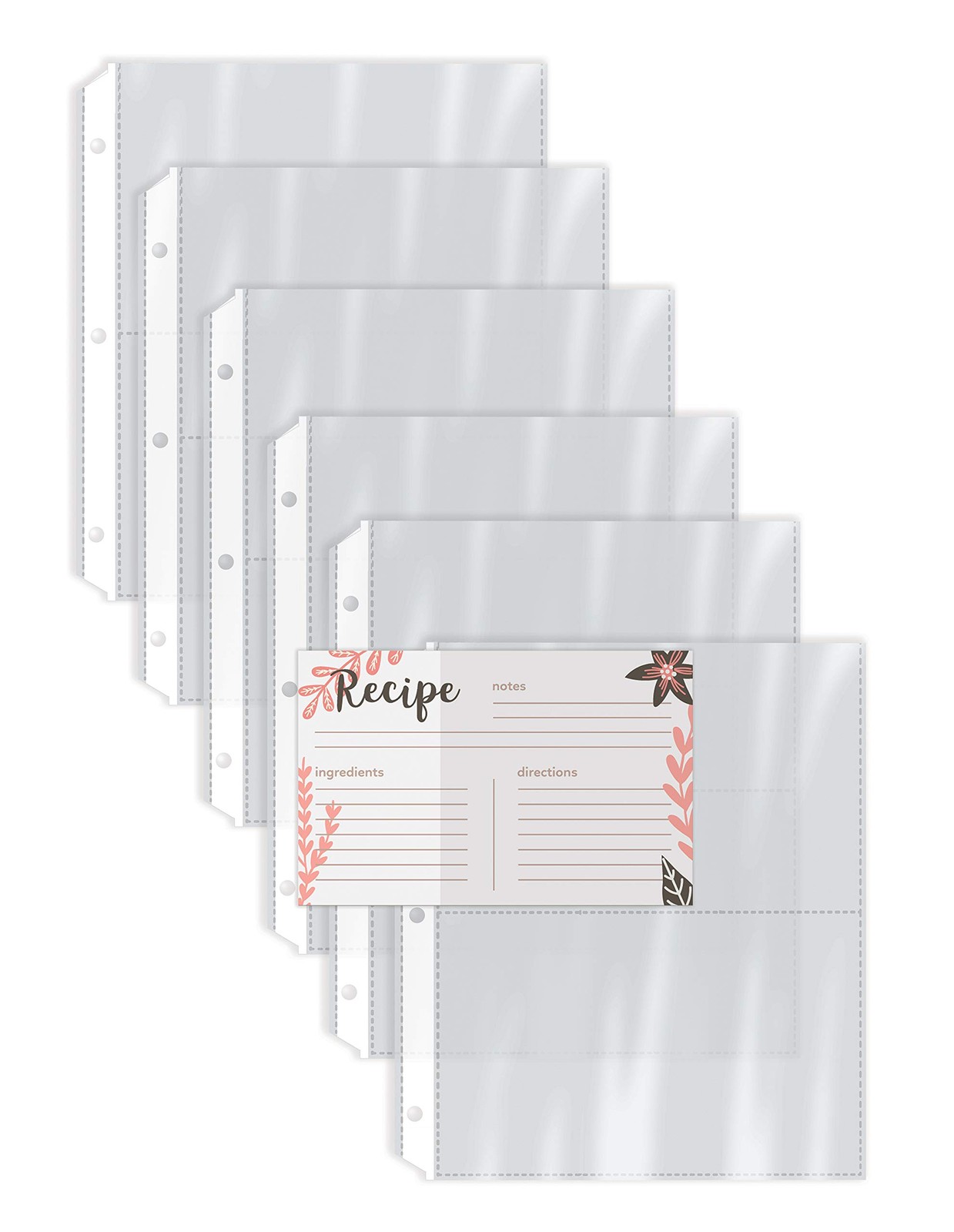 Better Kitchen Products Recipe Card Page Protectors, 50 8.5″ x 9.5″, Clear