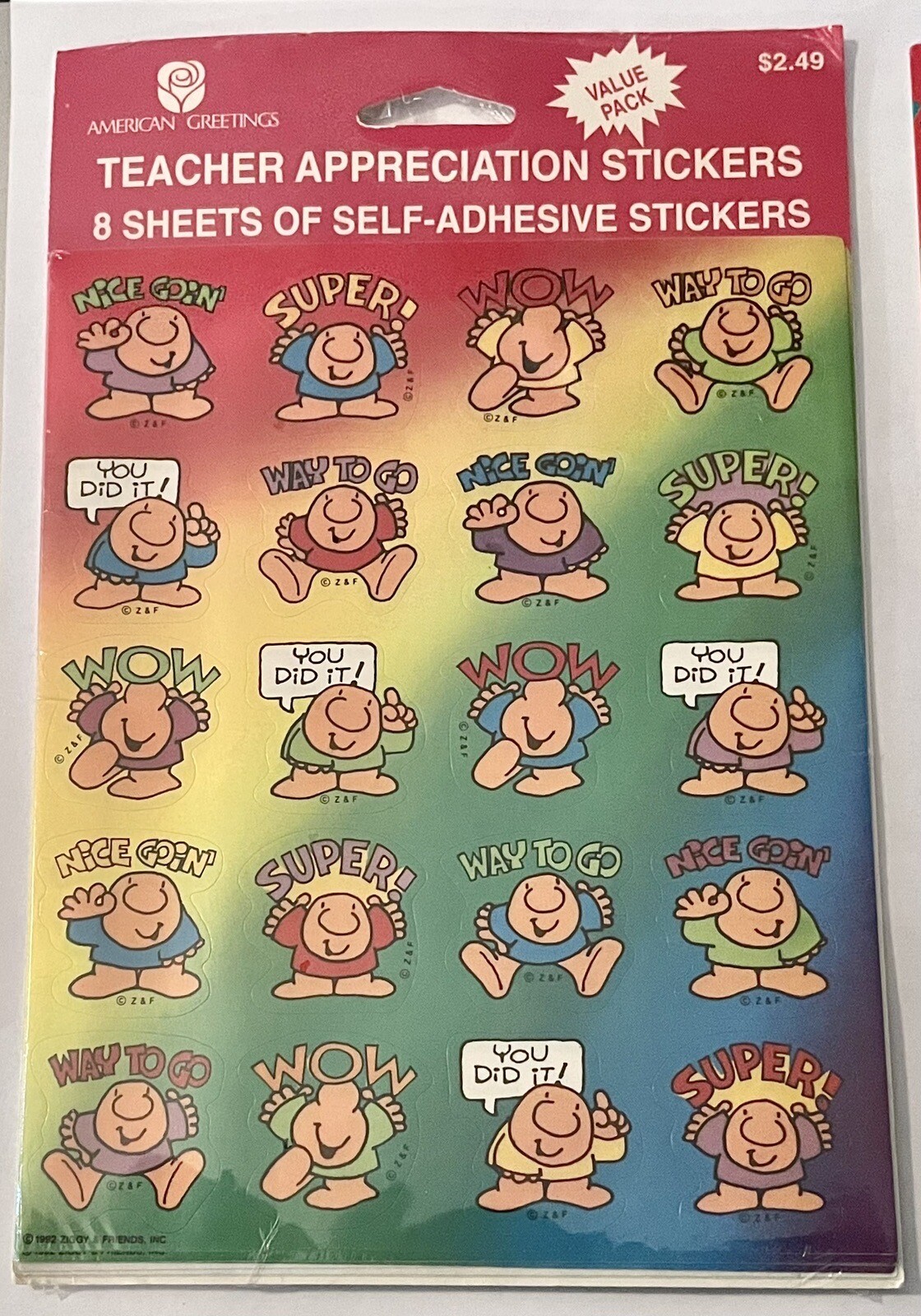 LOT OF 2 VTG 90s Encouragement Stickers 1 pack ZIGGY 1 pack Misc. NEW SEALED