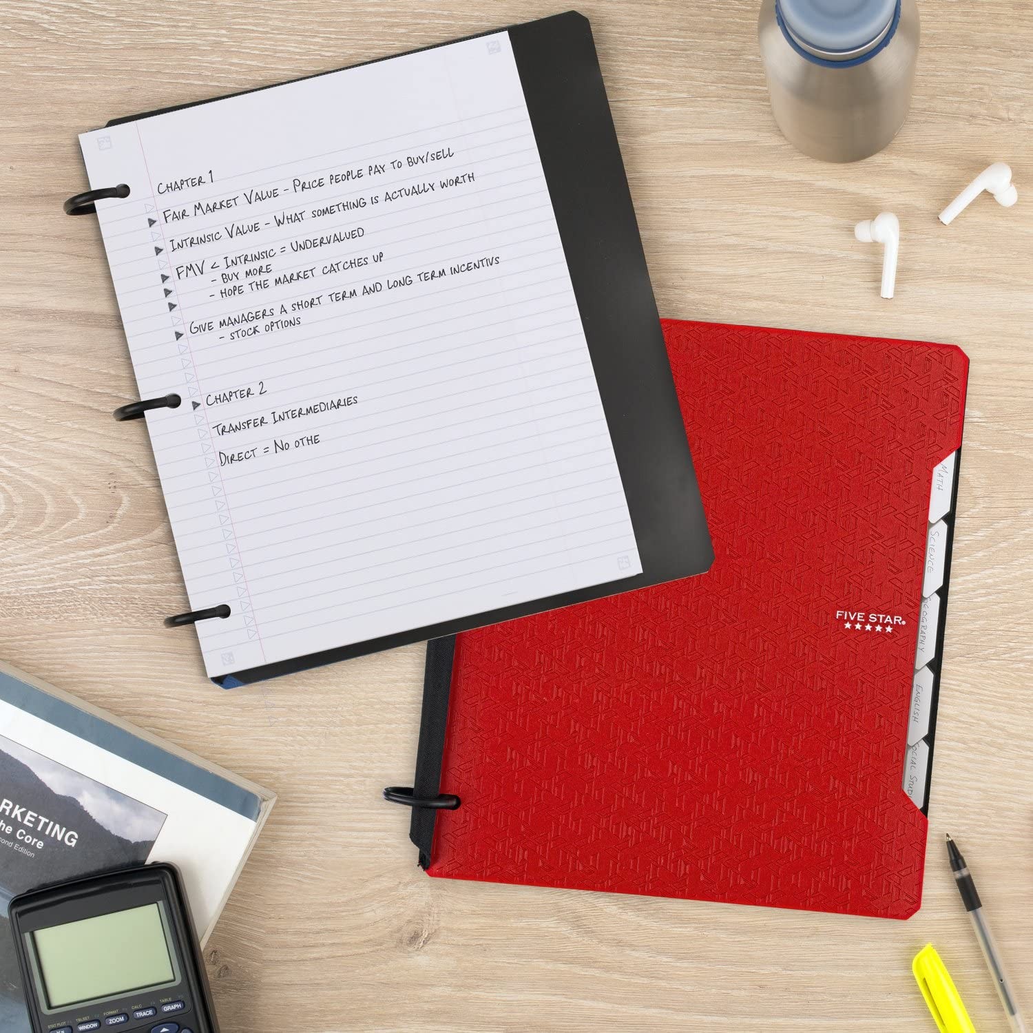 Five Star Flex Refillable Notebook + Study App, College Ruled Paper, 1 Inch
