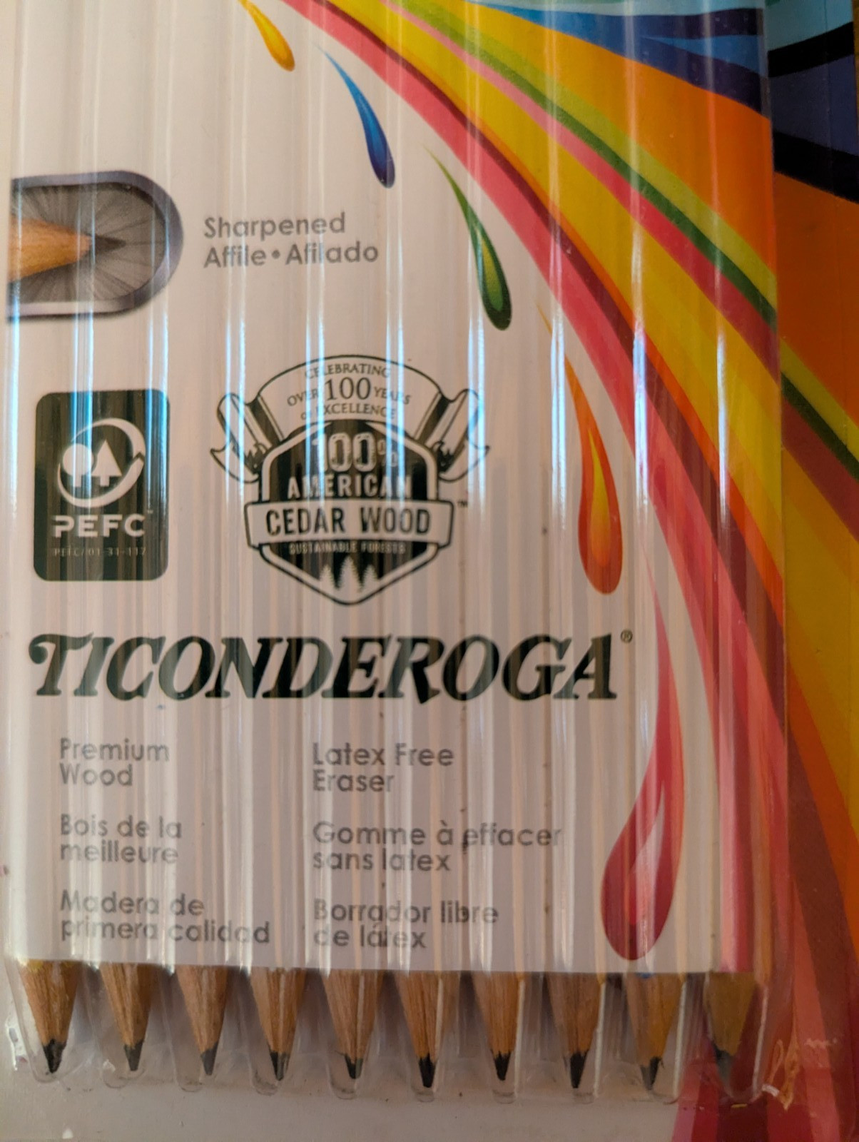 Ticonderoga Striped Pencils #2 Soft Pre-Sharpened 20 Count (2 Packs of 10) NEW