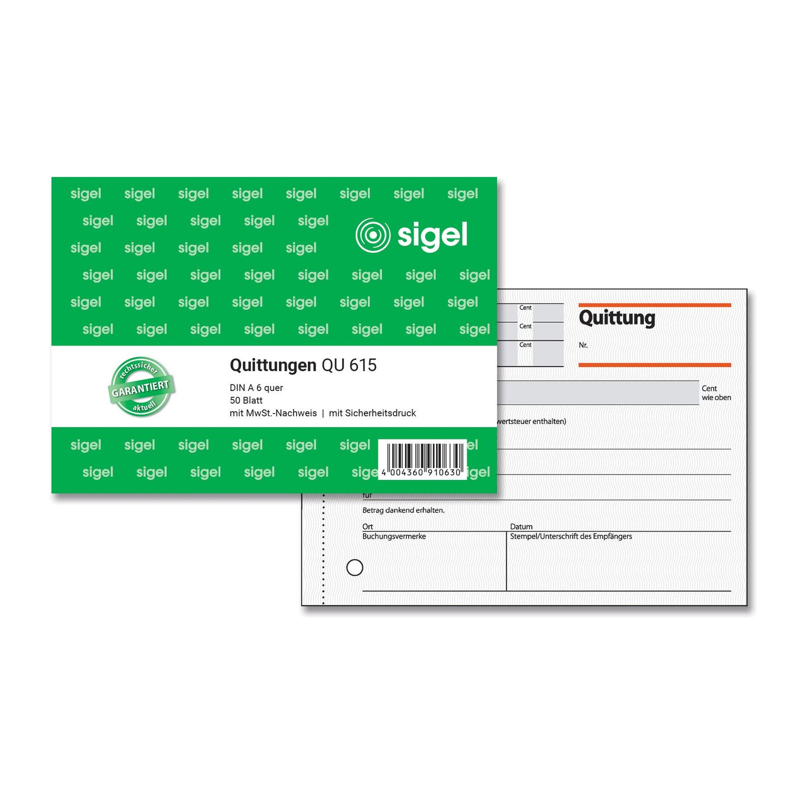 Receipt Pad A6 Landscape 1 Items, 50 Sheets