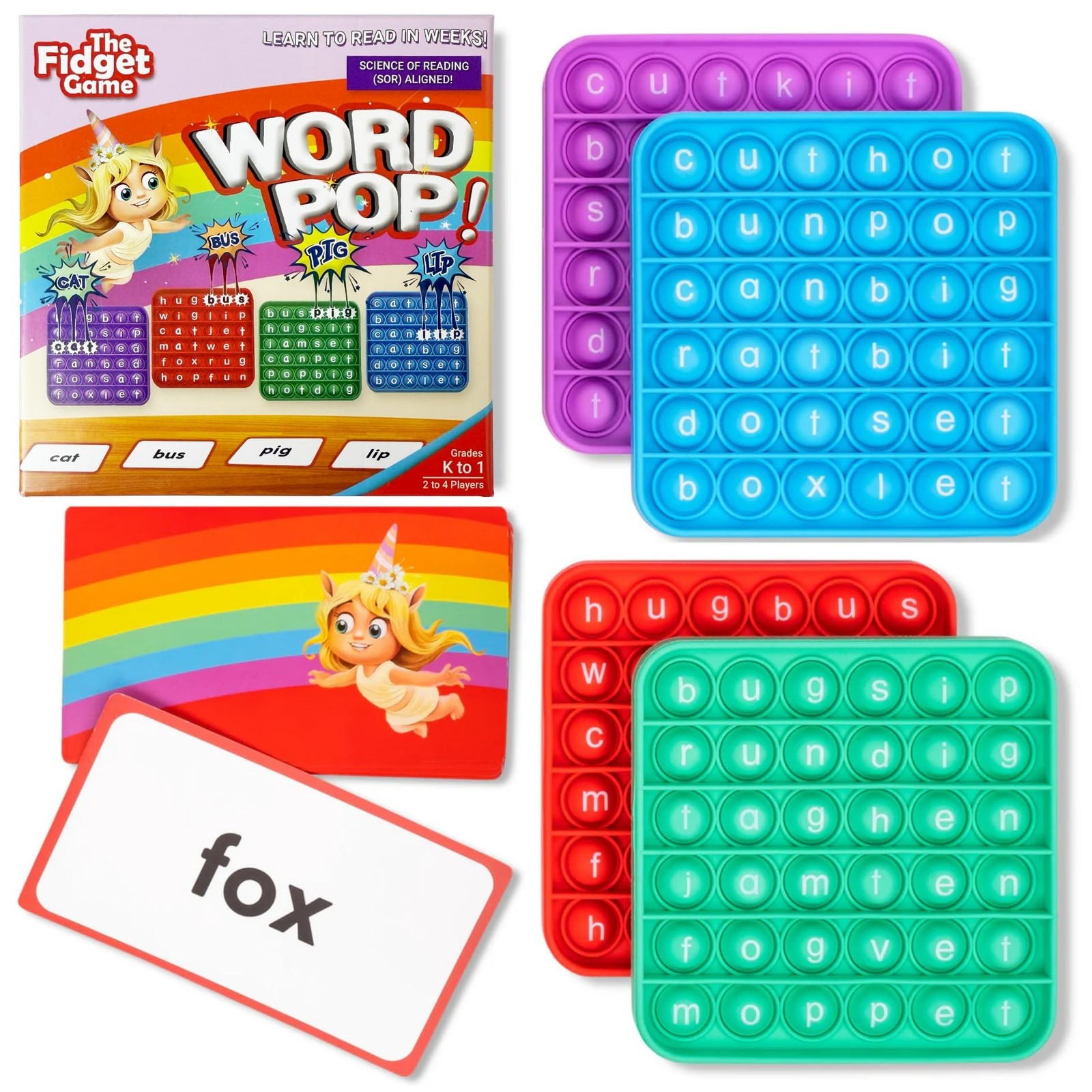 The Fidget Game Word Pop, CVC Word Games for Kids 4-6 – Learn to Read in Week…