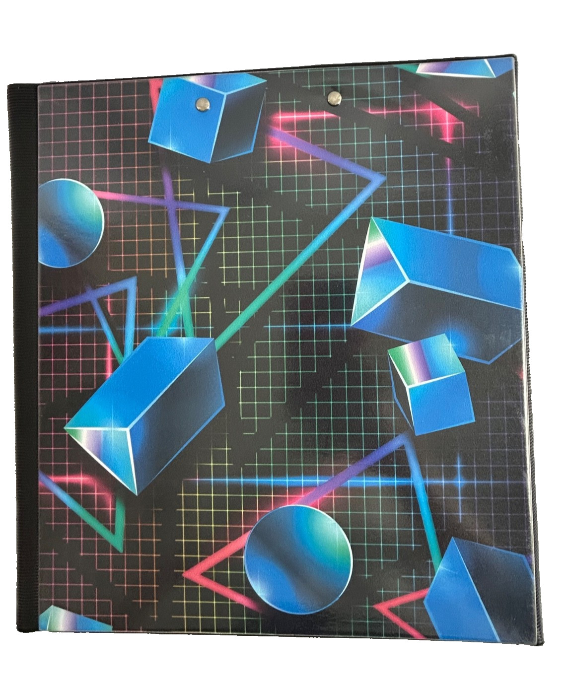 Trapper Keeper 3 Ring Binder Retro Portfolio Folder Mead Geometric Neon 2021 NEW