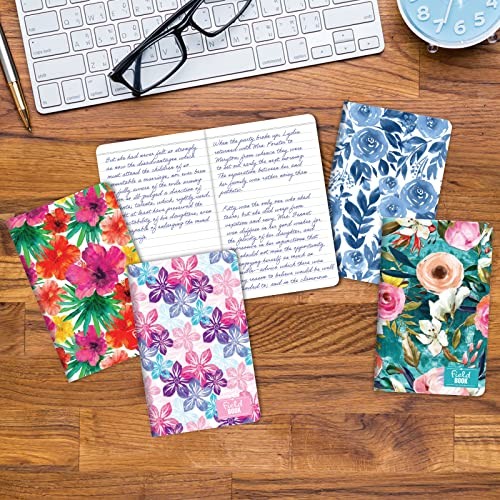 Field Notebook/Pocket Journal – 3.5″x5.5″ – Floral Covers – Lined Memo Book –