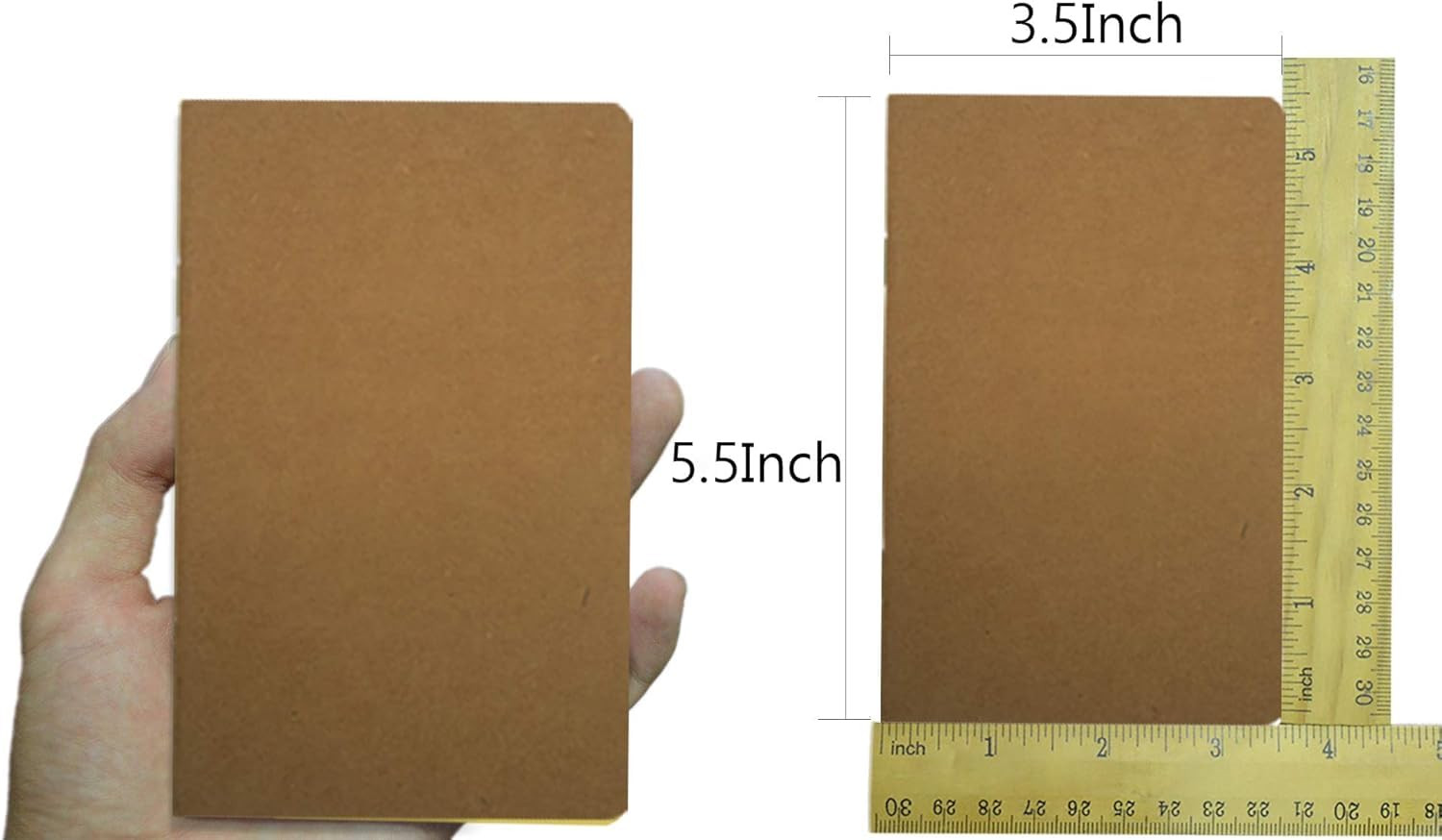 YIKANGHENG 12 Pcs Small Pocket Notebook, 5.5 Inch x 3.5 Inch Brown Cover32 Sheet