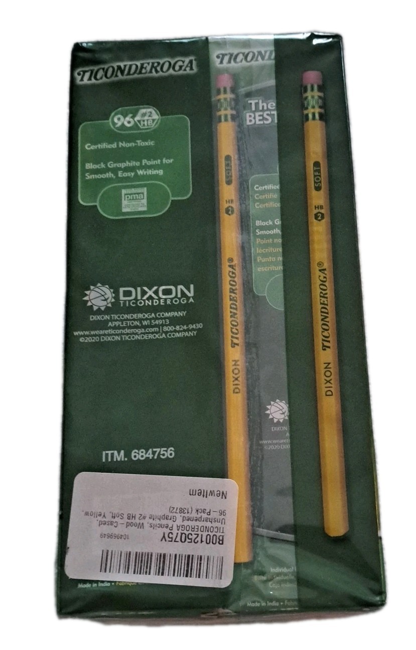 Dixon Ticonderoga Company Ticonderoga Pencil w/Eraser No 2 Med 96Ct.