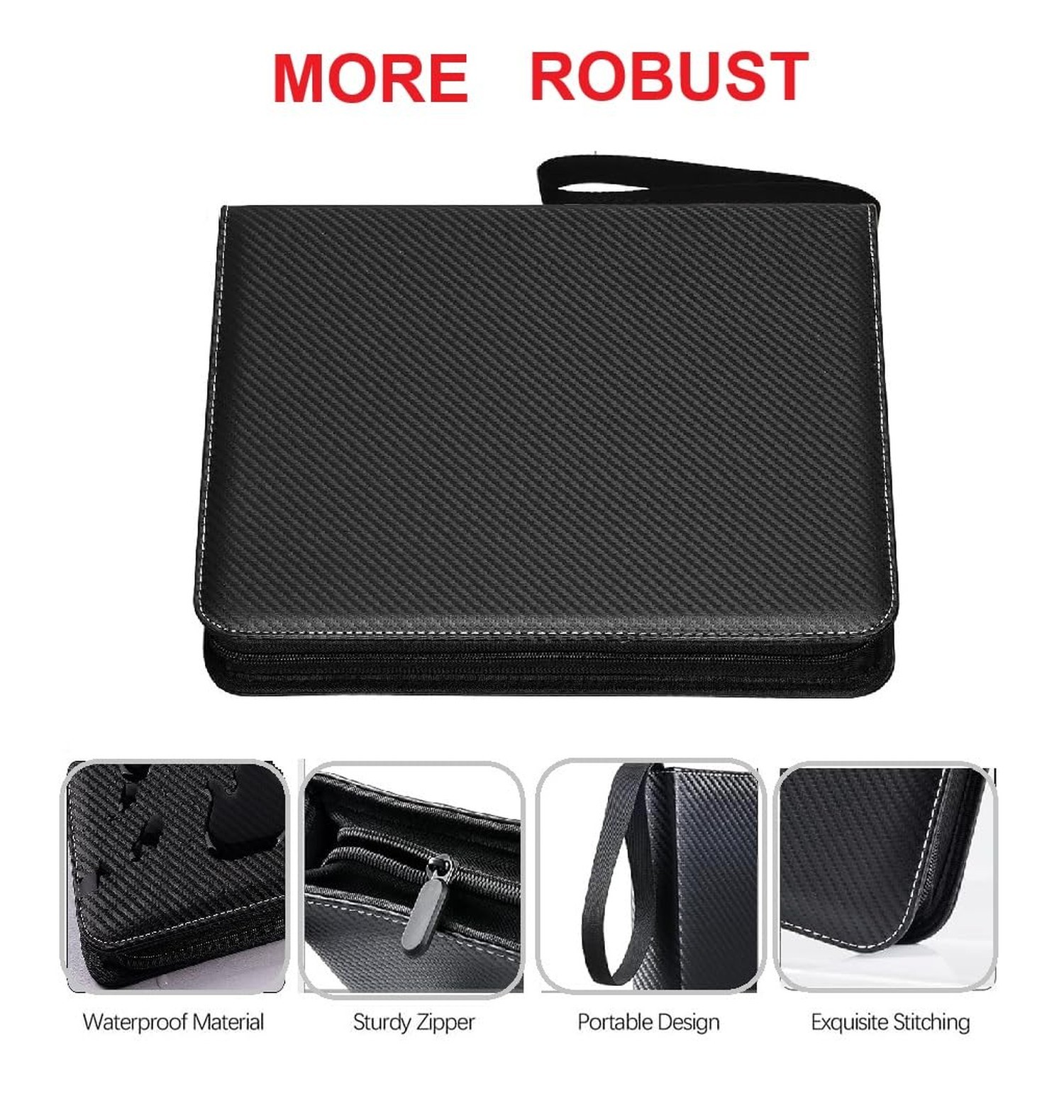 Trading Card Binder with 400 Pockets, Zipper Closure, Card Collection Album w…