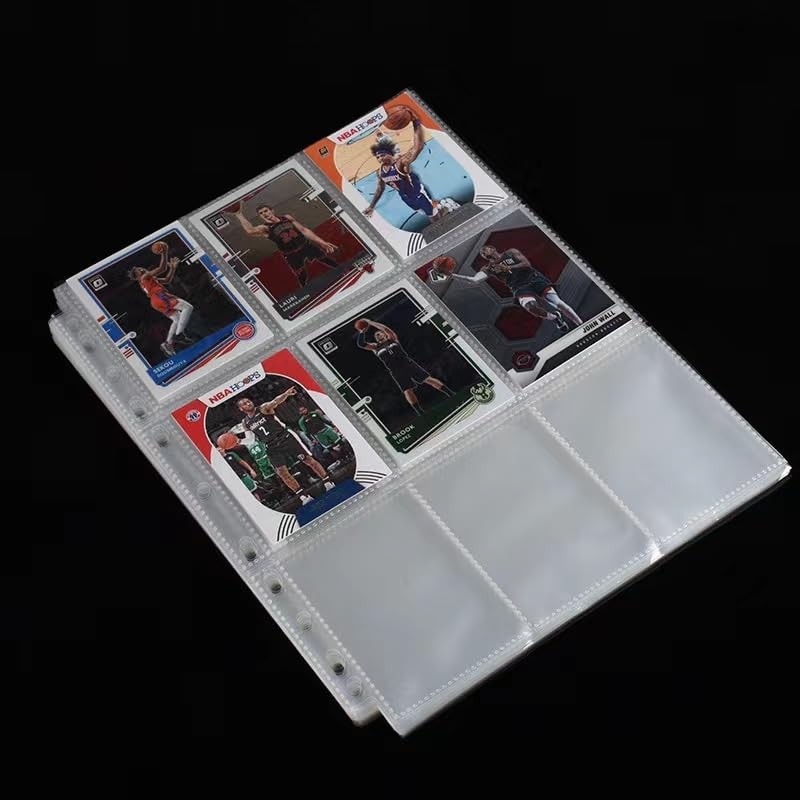 900 Pockets Binder Sheets, Top Loading Trading Card Pages for 3 50PCS, Clear