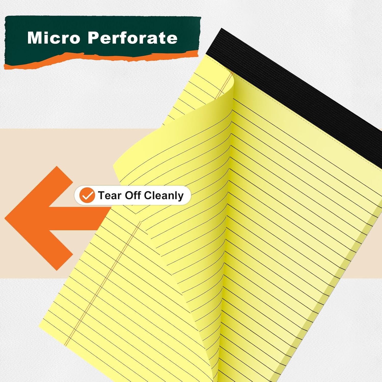 Pads 8.5 x 11 Yellow Writing Pads Wide Ruled Note Pads 8.5 x 11 Lined Double
