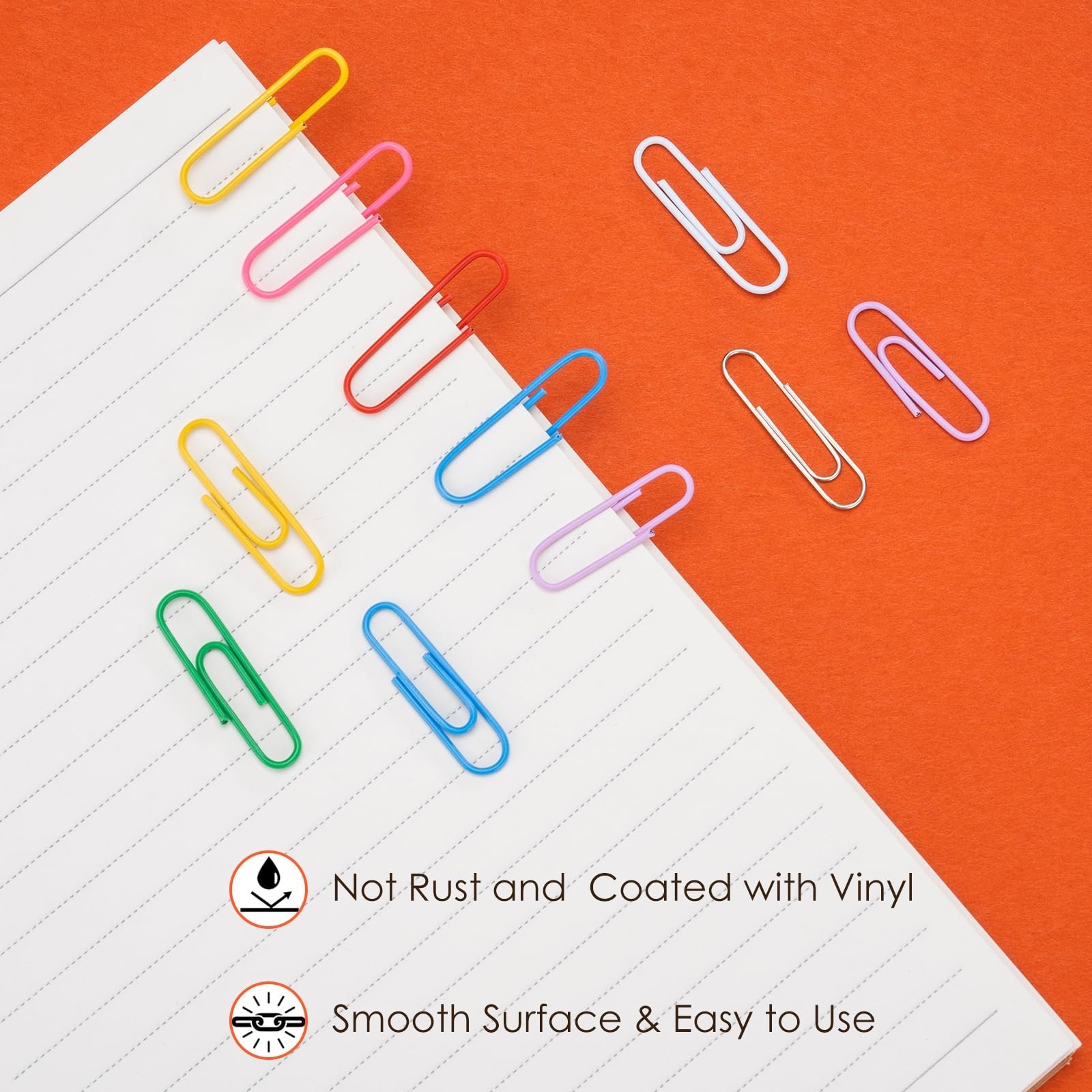 284 PCS Office Clips Set Small Medium Large Binder Clips and Paper Clips Colo…
