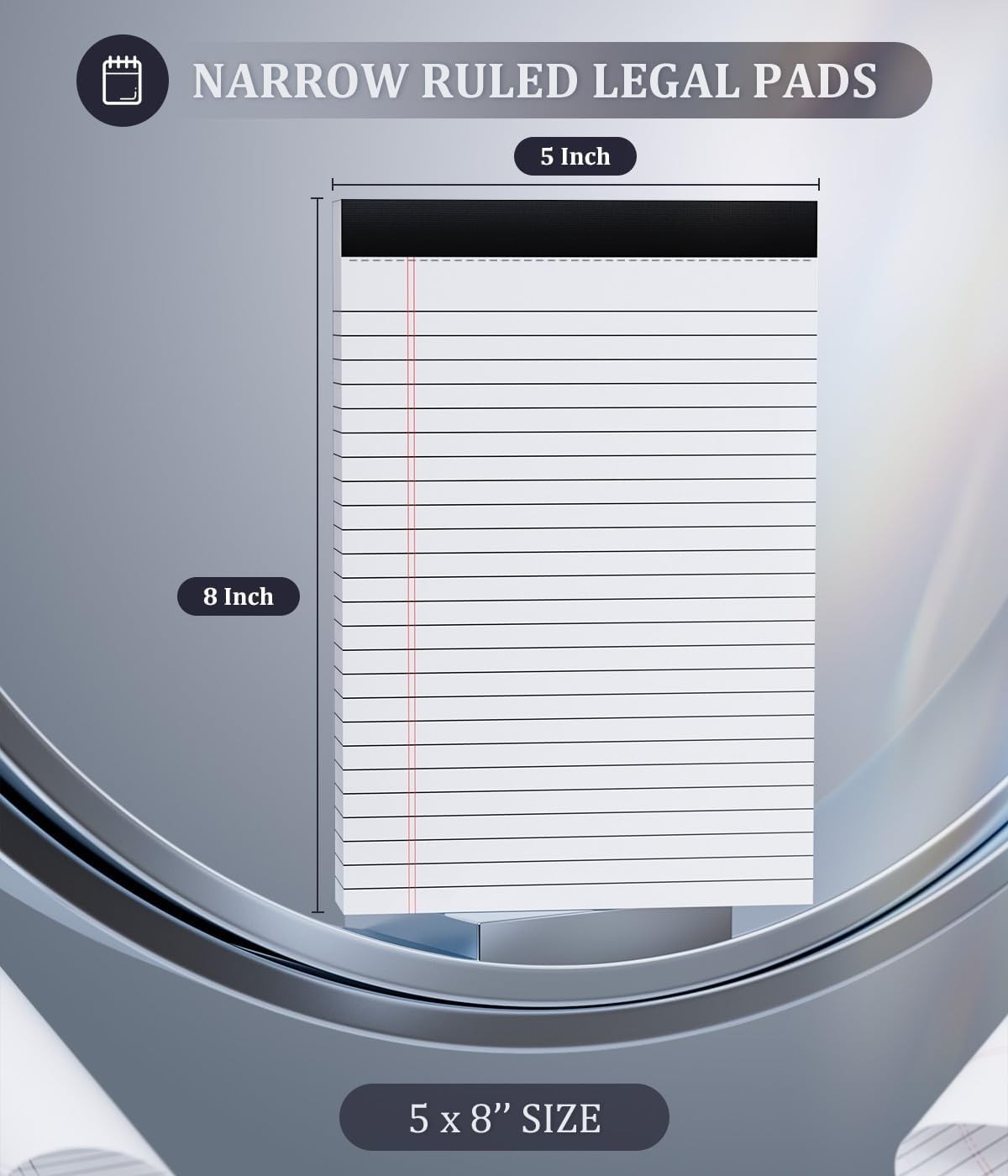 Pads 5×8 Small Note Pads 5×8 Notepads for Work, 6 Pack Writing Pads 5×8 College