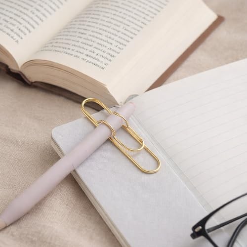 12 Pack Metal Pen Clips for Notebooks, Gold Portable Pen Holder Clip – Multi