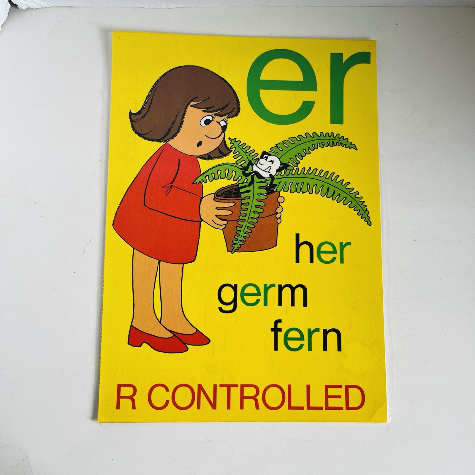 Lot of 4 Vintage R-Controlled Vowel Classroom Phonics Posters Kinder 1st grade