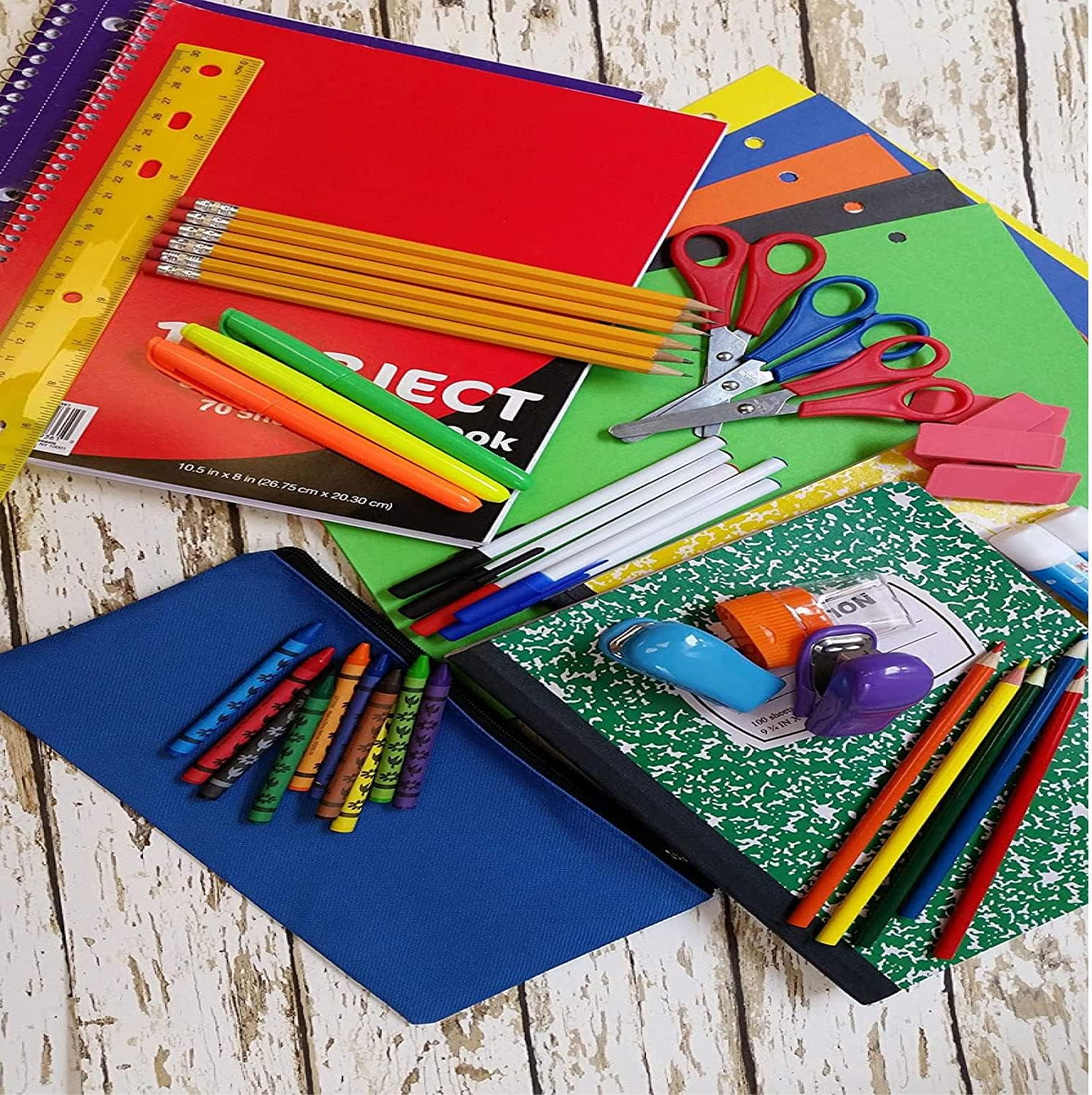 Back to School Supplies 60 Piece Bundle Kit for Girls, Boys, Kids, Back to Schoo