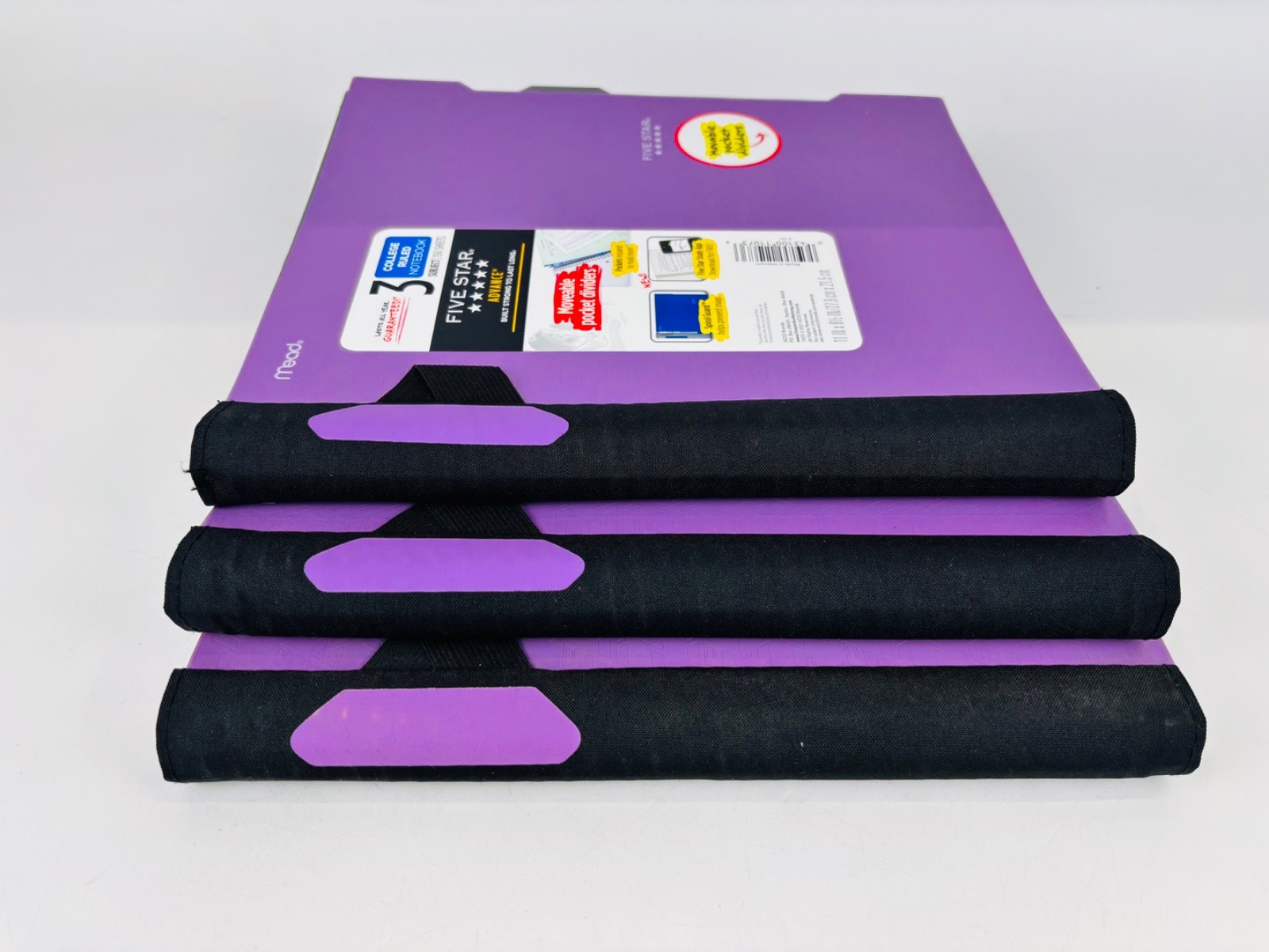Five Star Advance Spiral Notebook+Study App 3 Subject College Ruled 3 PACK