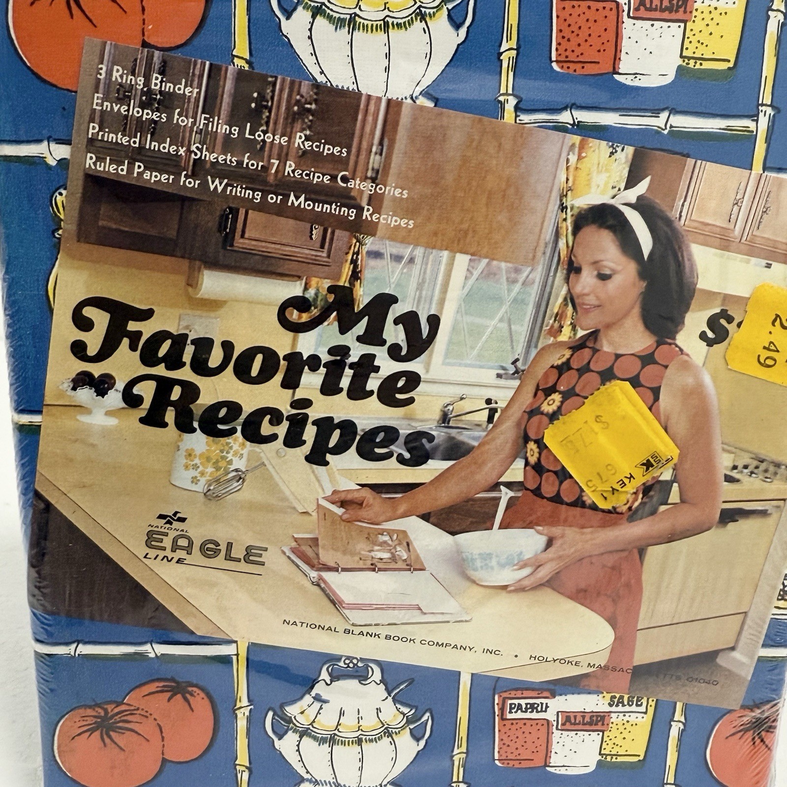 Vintage My Favorite Recipes Binder Eagle National Blank Book Retro MCM Kitchen