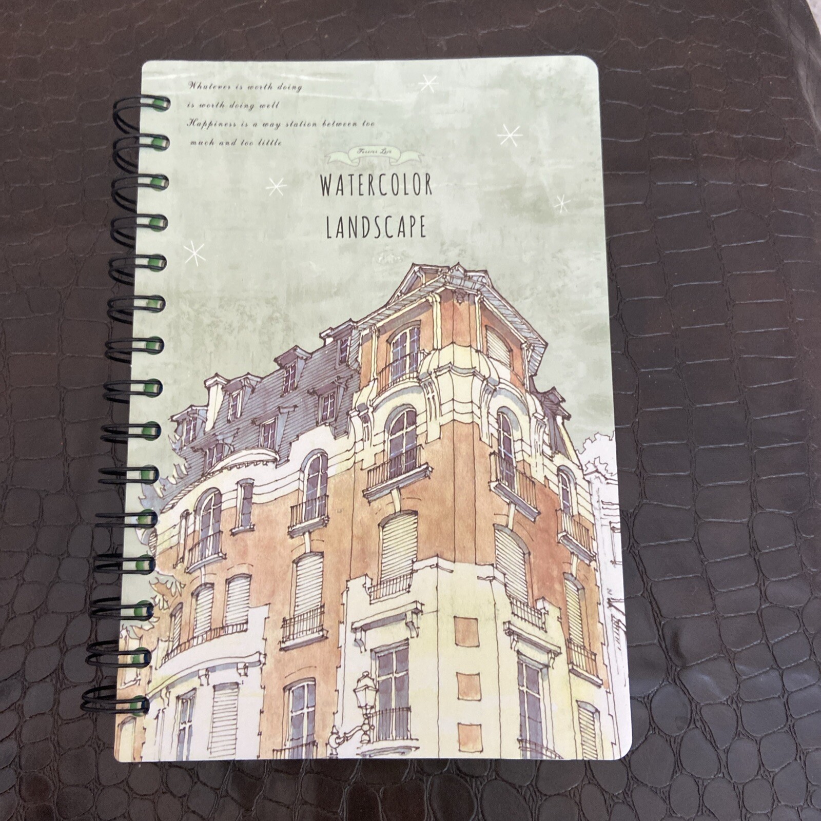 Watercolor Landscape Spiral Notebook – Ruled Line, Journal, New 6”#8”