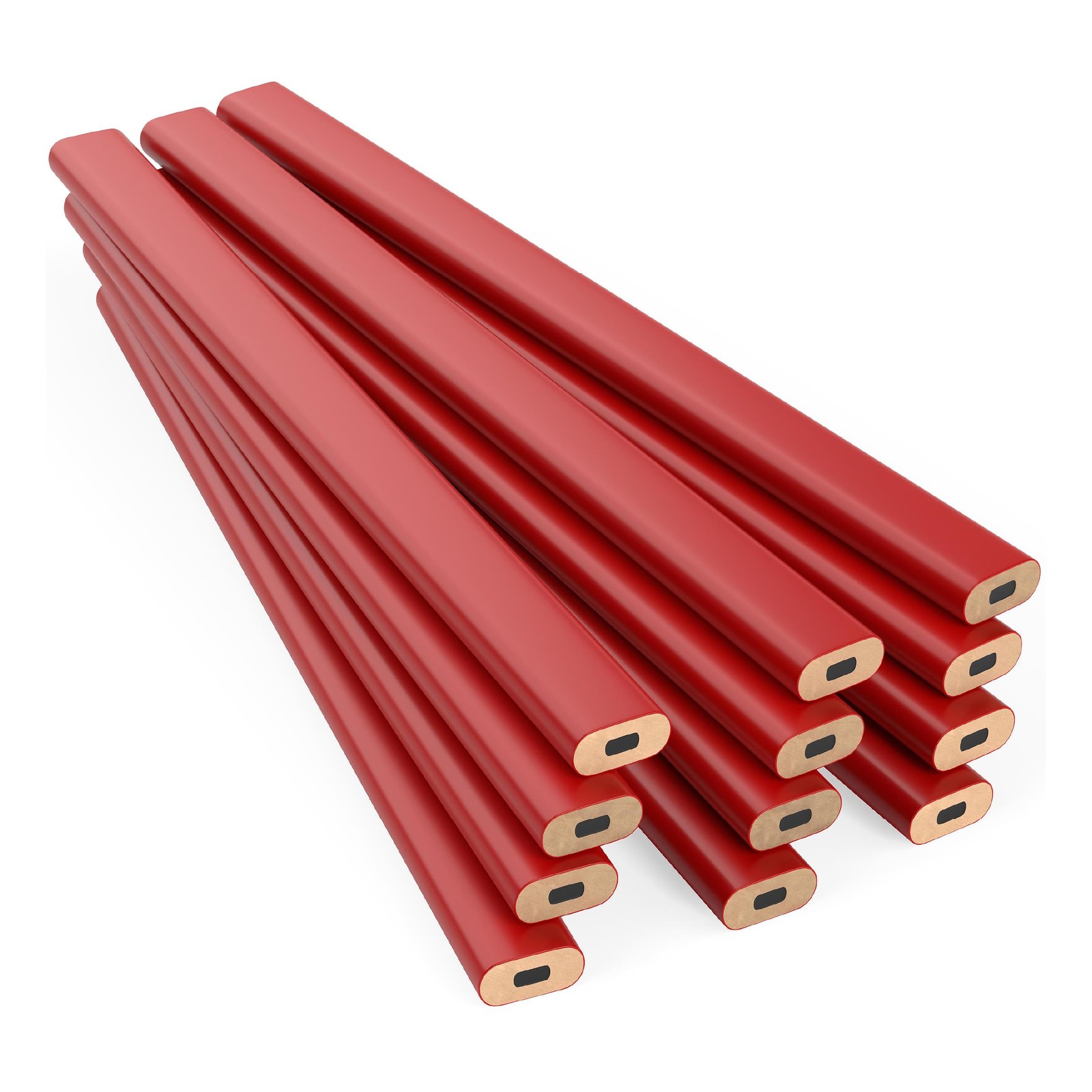 Graphite Hard Lead Carpenter – 1 Pack Of 12 Pieces Lumber Wooden Pencil