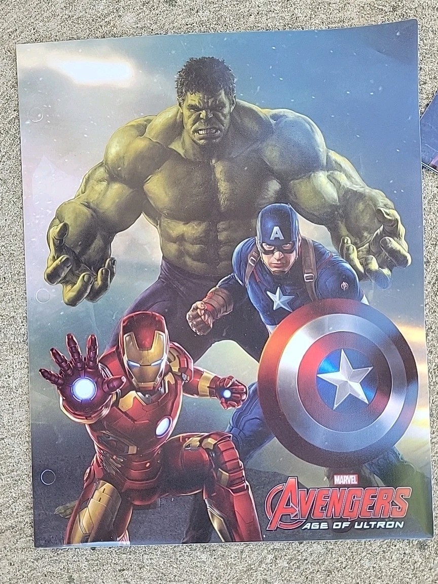 Spiderman Hulk Avengers School Folders Poly 2 Pocket Lot Of 6 Marvel Superheroes