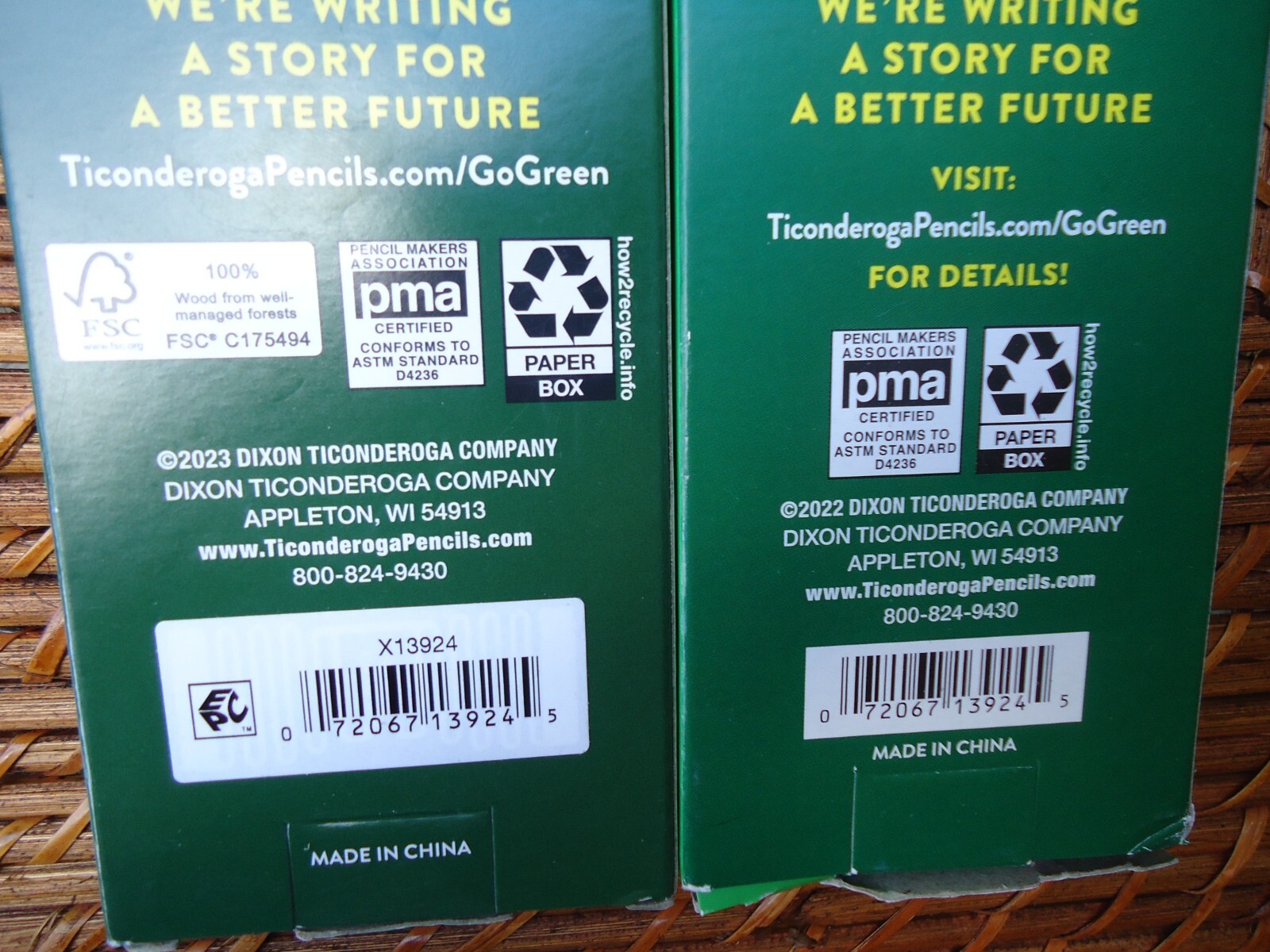 2 Ticonderoga 24 Pk #2 HB Unsharpened Pencils The Worlds Best Pencil Ripped Box