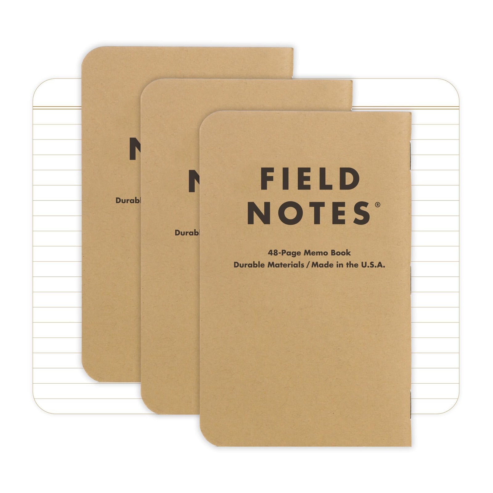 Field Notes: Original Kraft 3-Pack – Left-Handed – Ruled Paper Memo Books – L…