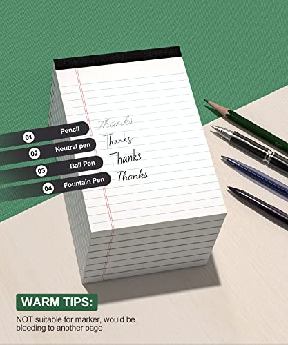 Legal Pads 4×6 Small Notepads, 14-Pck Note Pads 4×6 – 14 Pack – 30 Sheets White