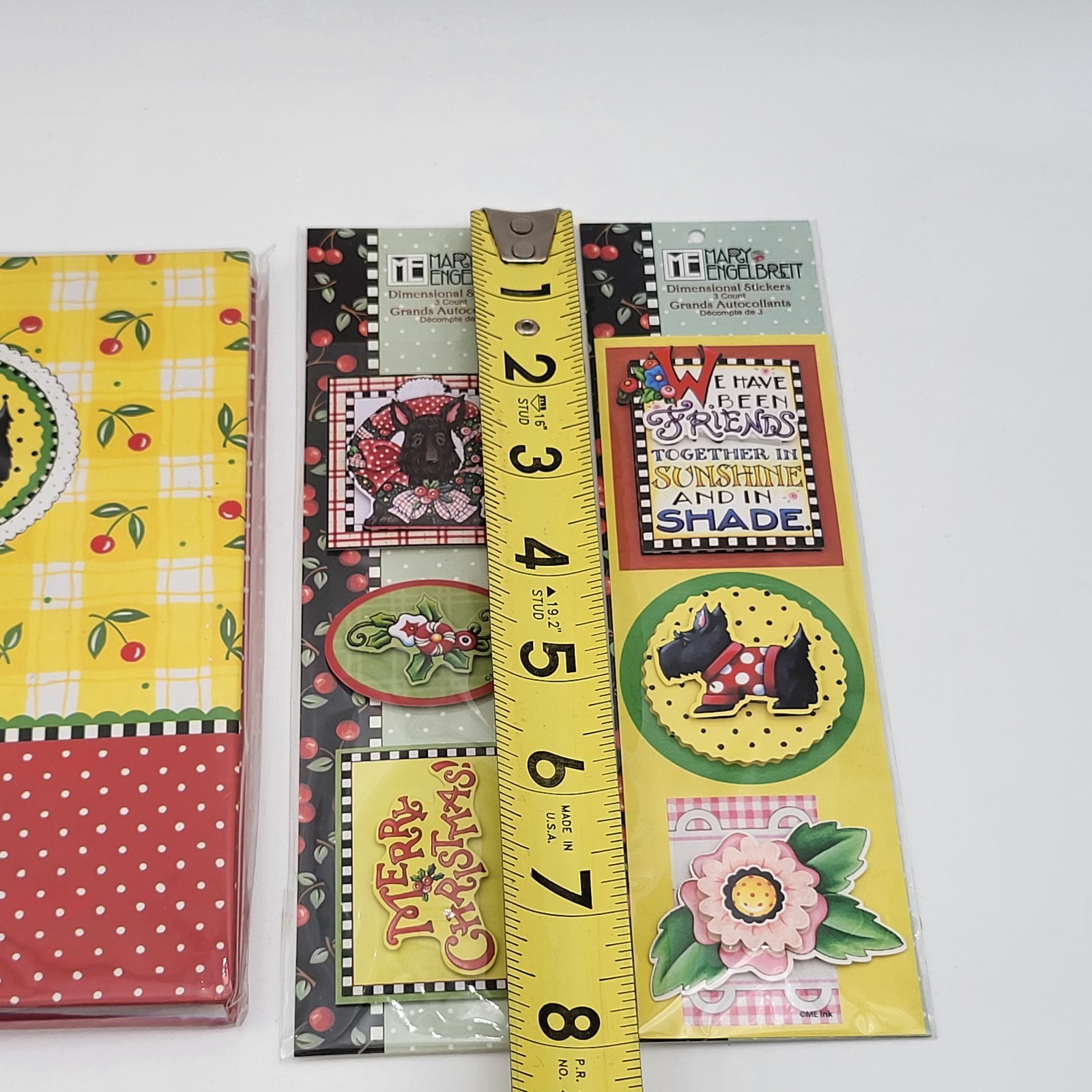2010 Mary Engelbreit Spiral Notebook Scottie Dog Journal &2 Dimensional Stickers