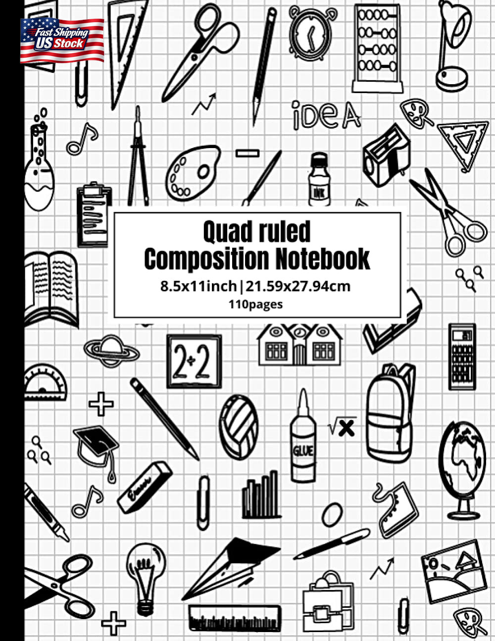Quad Ruled Composition Notebook: Graph Paper Notebook 8.5 X 11|109 Sheets, Graph