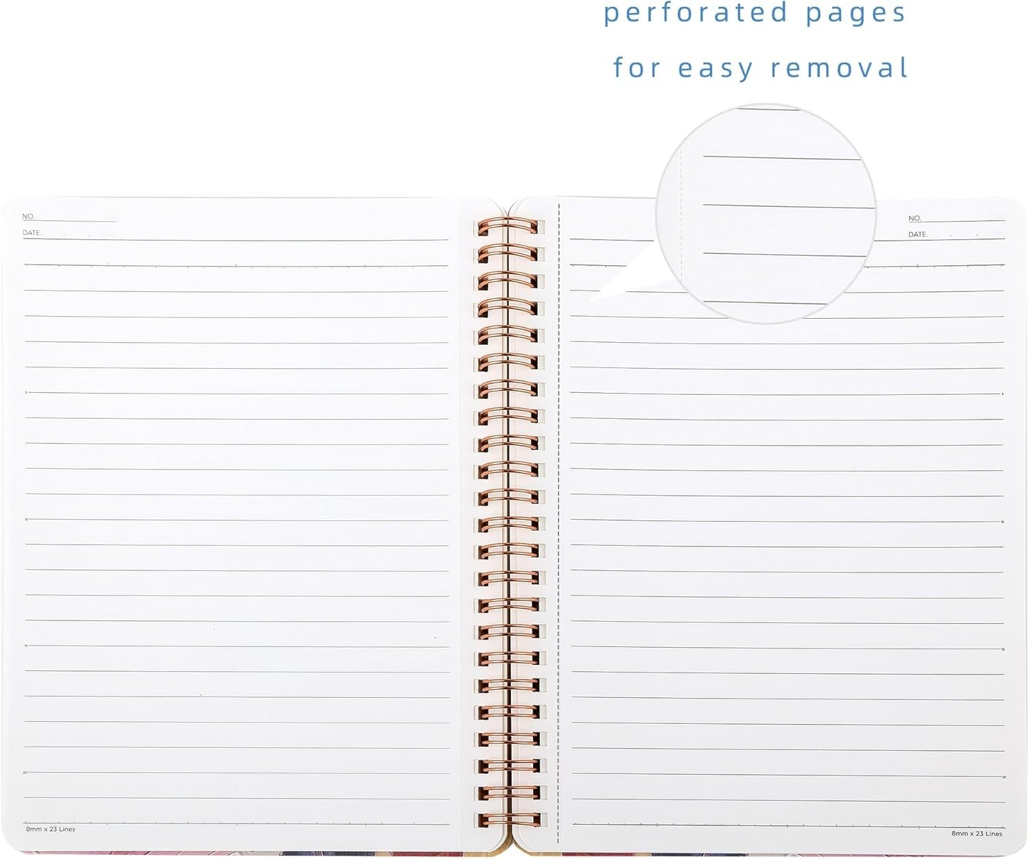 Spiral Notebook for Women 8.25 x 6.25in Hardcover 160 Lined Pages Large Pockets