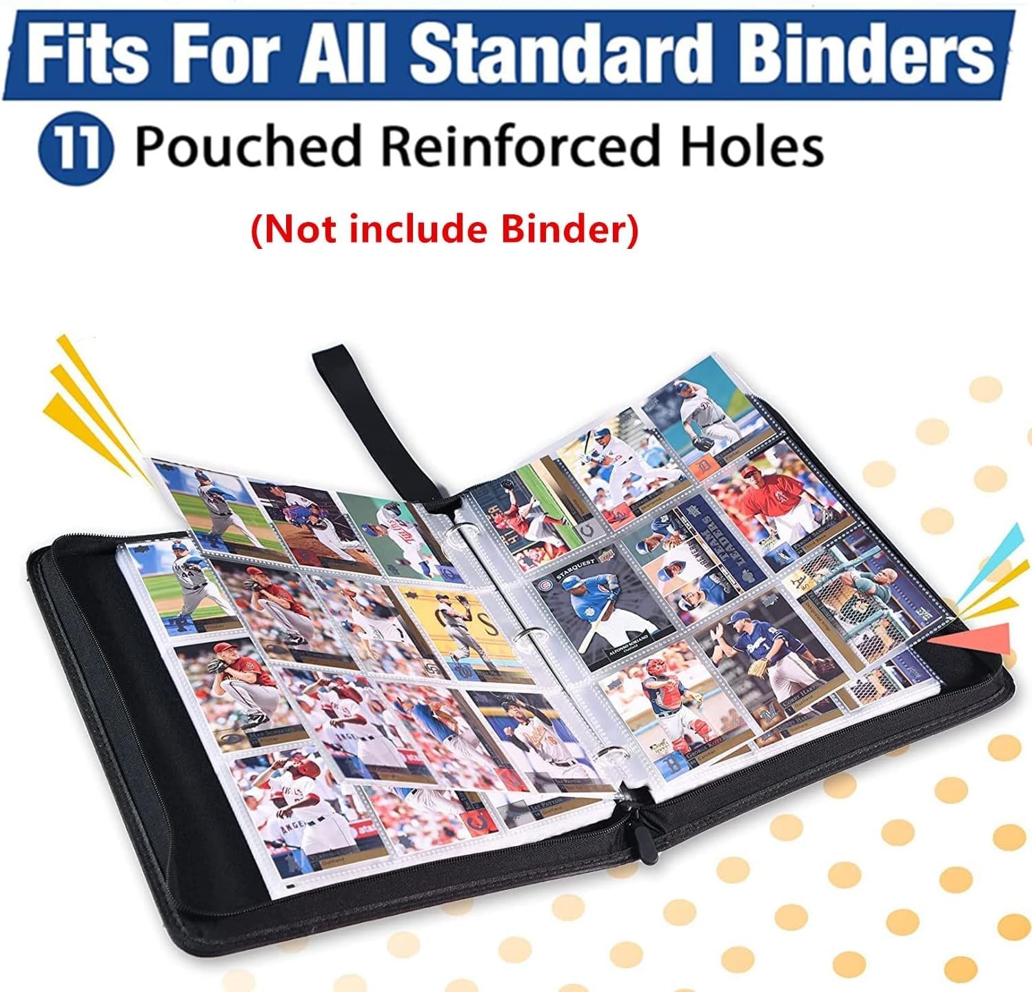900 Pockets Binder Sheets, Top Loading Trading Card Pages for 3 50PCS, Clear