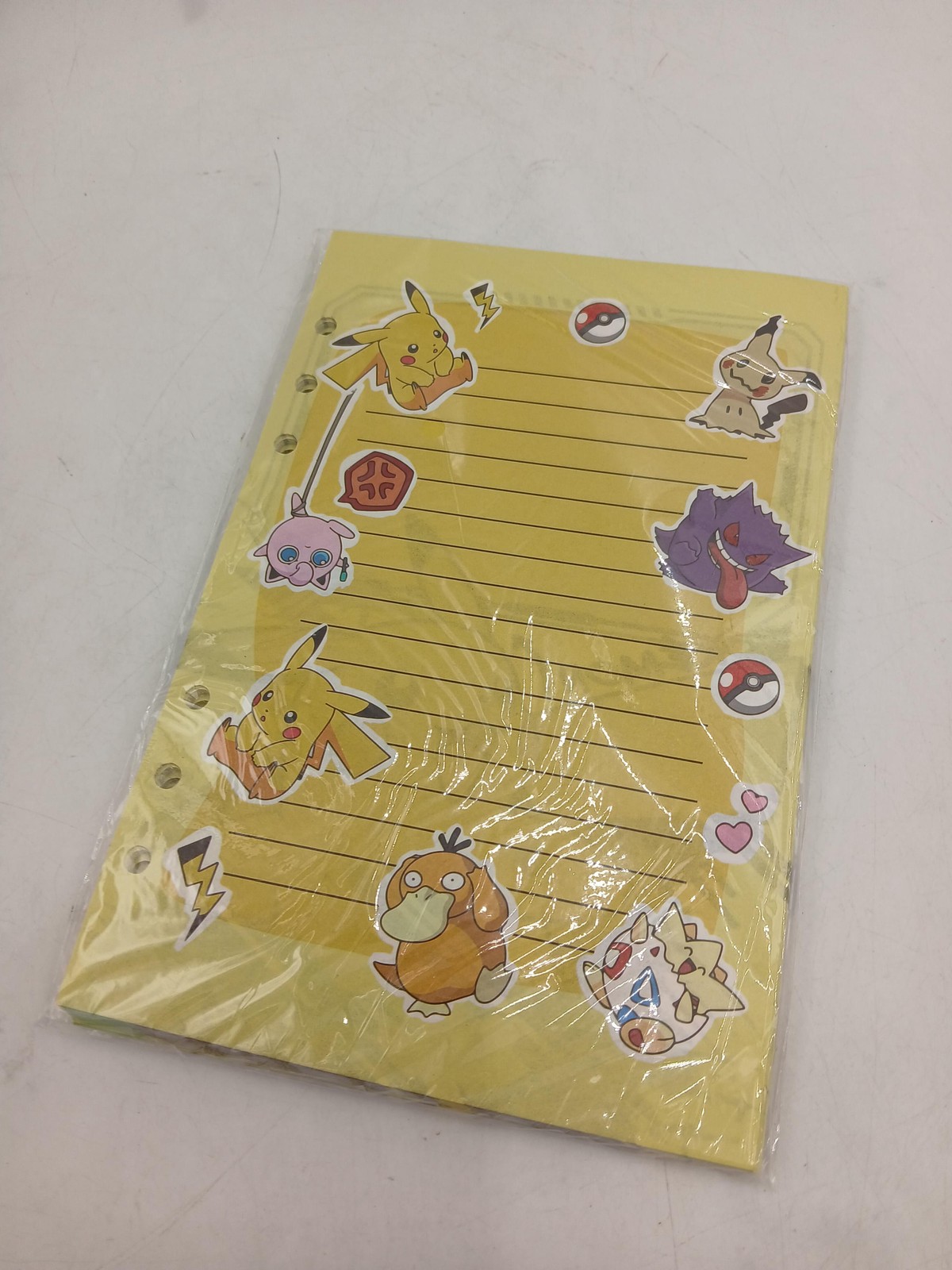 Pokemon A5 Yellow Loose Leaf Notebook Paper Kids Pikachu Psyduck Gengar Pages