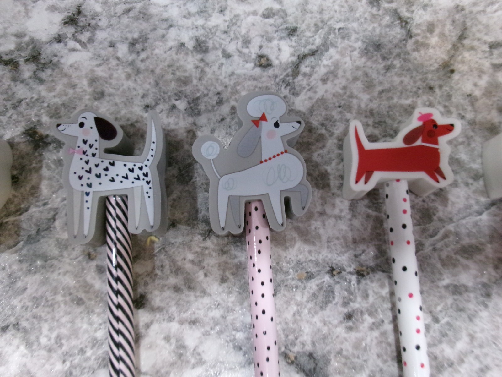 Dog Eraser Toppers & Pencil Set, Novelty, Set Of 4