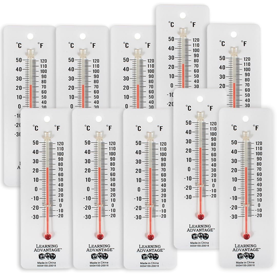 Student Thermometers – Set of 10 – Dual-Scale – Mercury-Free – Easy To Read, …