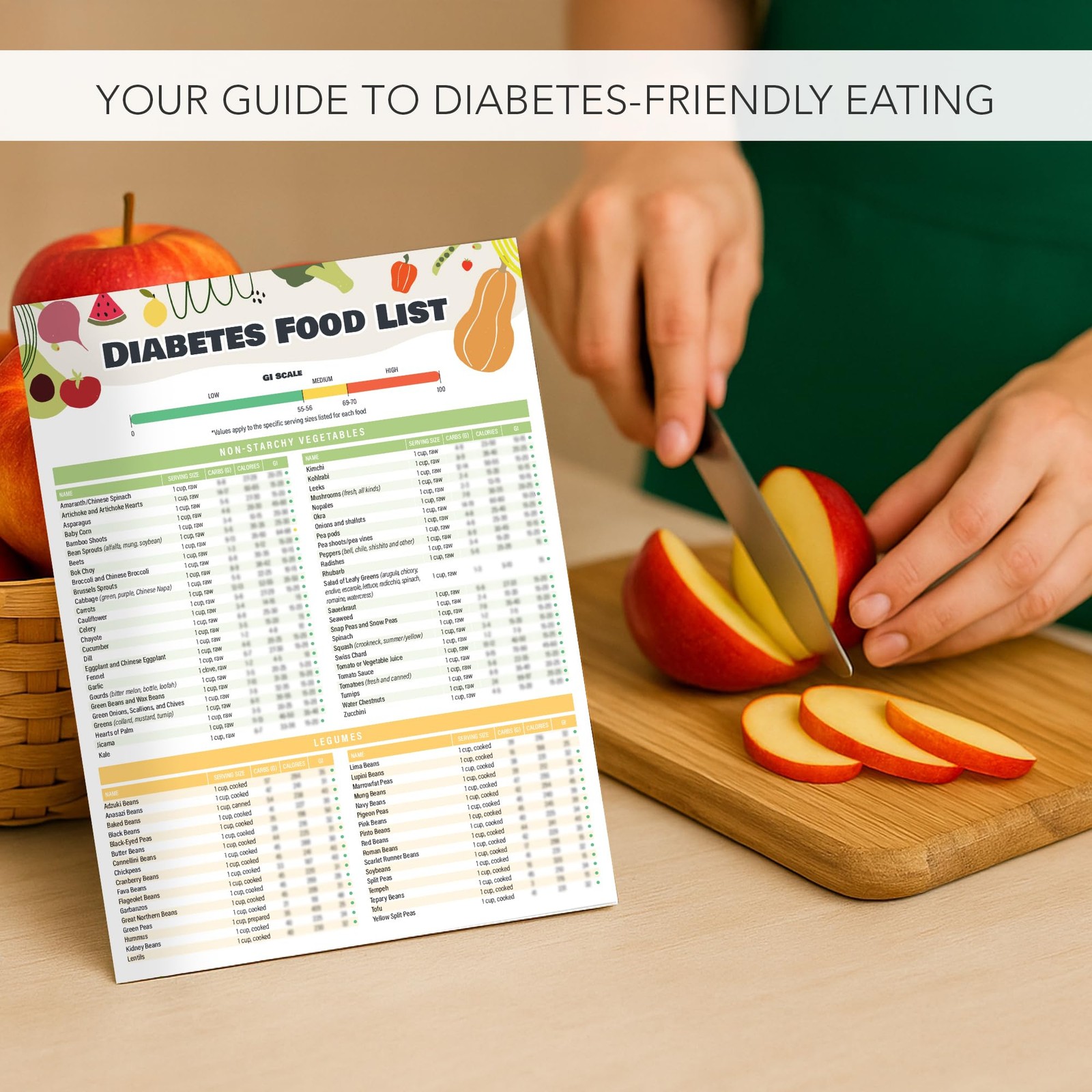 2 Pcs Diabetes Food List and Meal Planner Laminated 8.5 x 11.75 inches, White