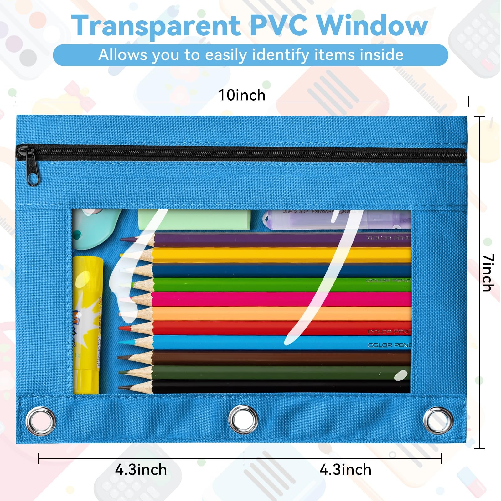V-Opitos Pencil Pouch 25 cm x 18.5 (9.8 inches x 7.3 inches), Multicolor