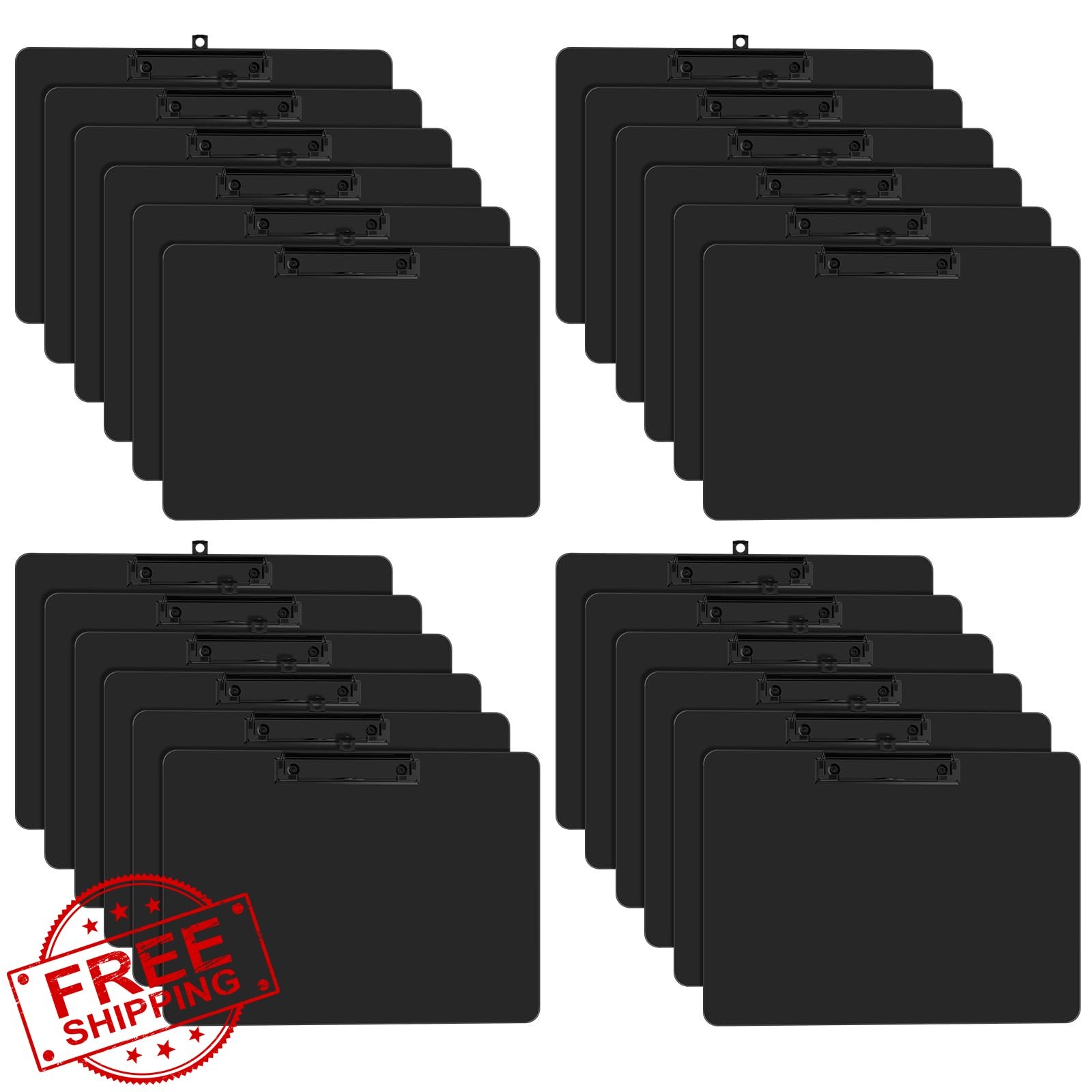 Zoenley Black Letter Size Clipboard Set of 24 Landscape A4 8.5×11″