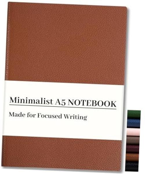 Lined Journal Notebook for Men & Women,176 Pages A5 Medium Size, 1 Pack Brown