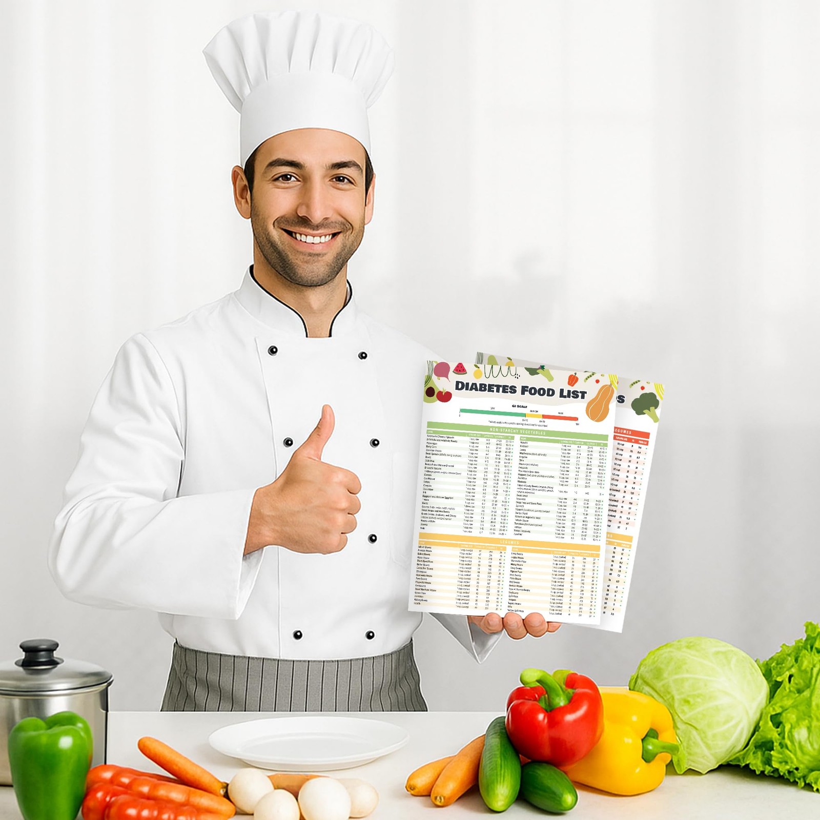 2 Pcs Diabetes Food List and Meal Planner Laminated 8.5 x 11.75 inches, White