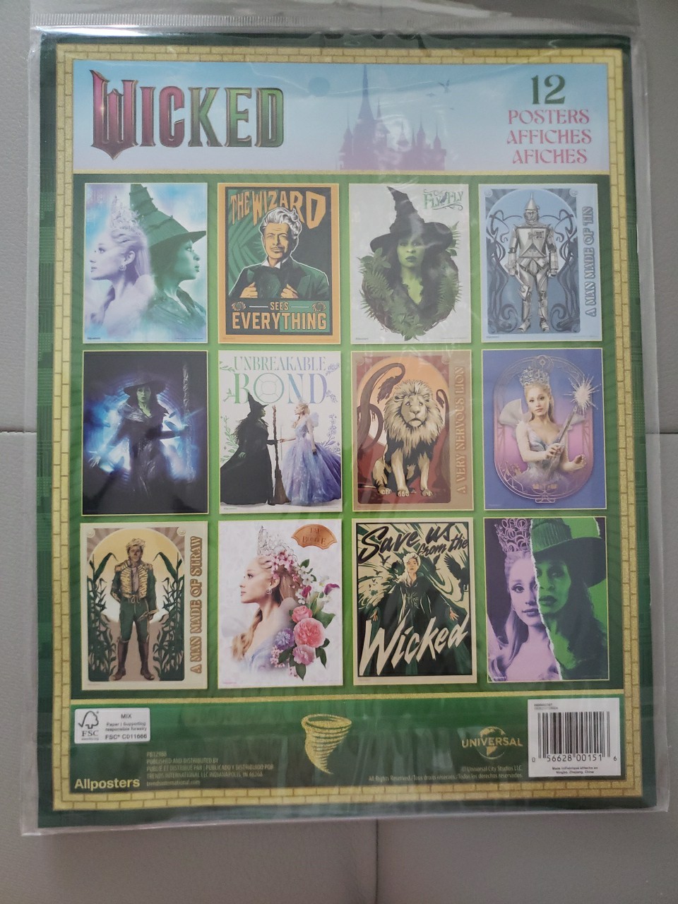 New Universal Movie Wicked 2026 Unbreakable Bond 12 Poster Book 11 X 9 Inches