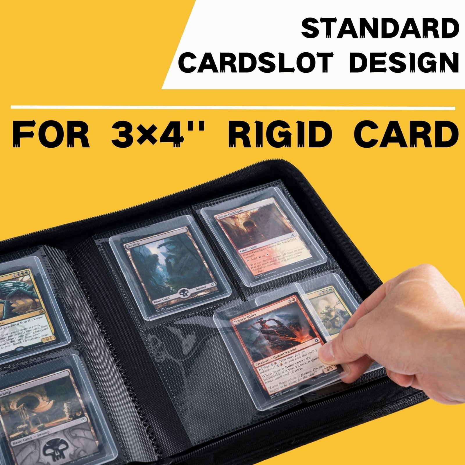 Top loader Binder, Holds 128+ Toploaders, 4 Pocket Top Loader Card Storage Ca…