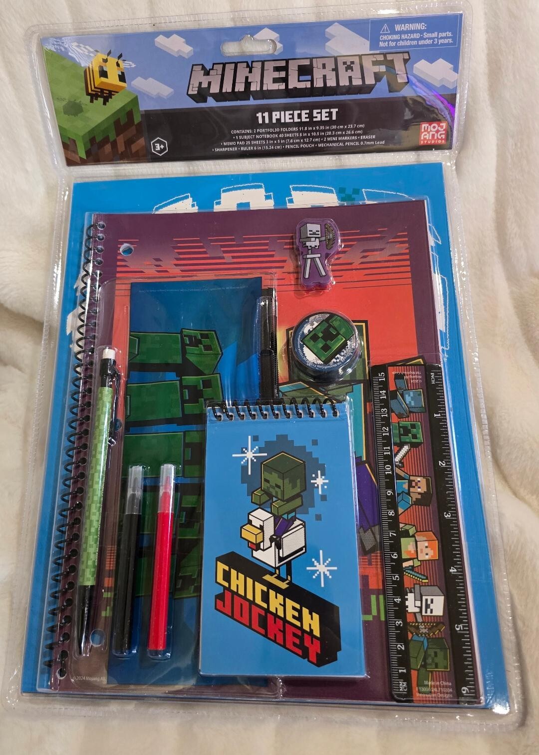 Minecraft Kids School 11 Piece Stationery Set w/ Pencils, Folders, Notebooks etc