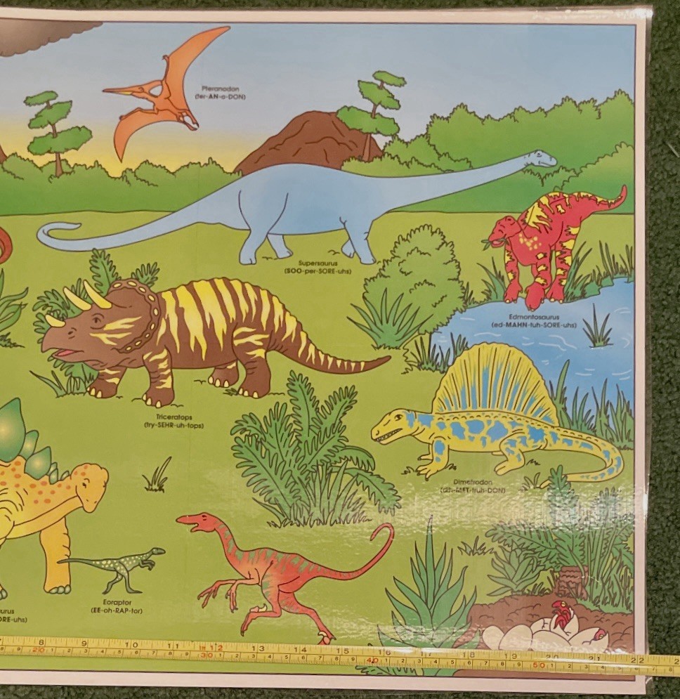 Classroom Dinosaur Poster Vintage School Discovery Teachers Aid Science
