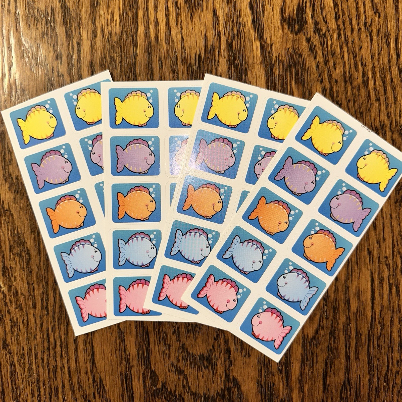 Vtg Carson Dellosa Y2K Smiling Fish Stickers 4 Sheets Nostalgic Classroom