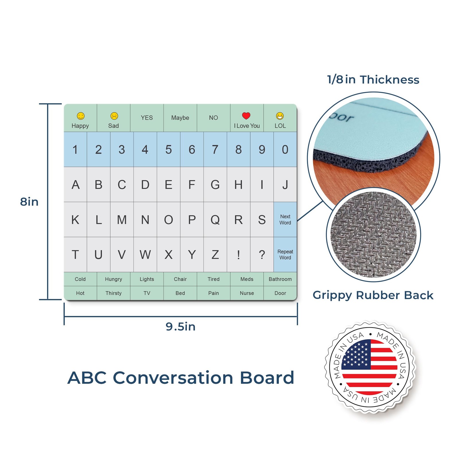 Communication Board For Adults- Non-Slip, Portable Letter Chart for Non-Verba…