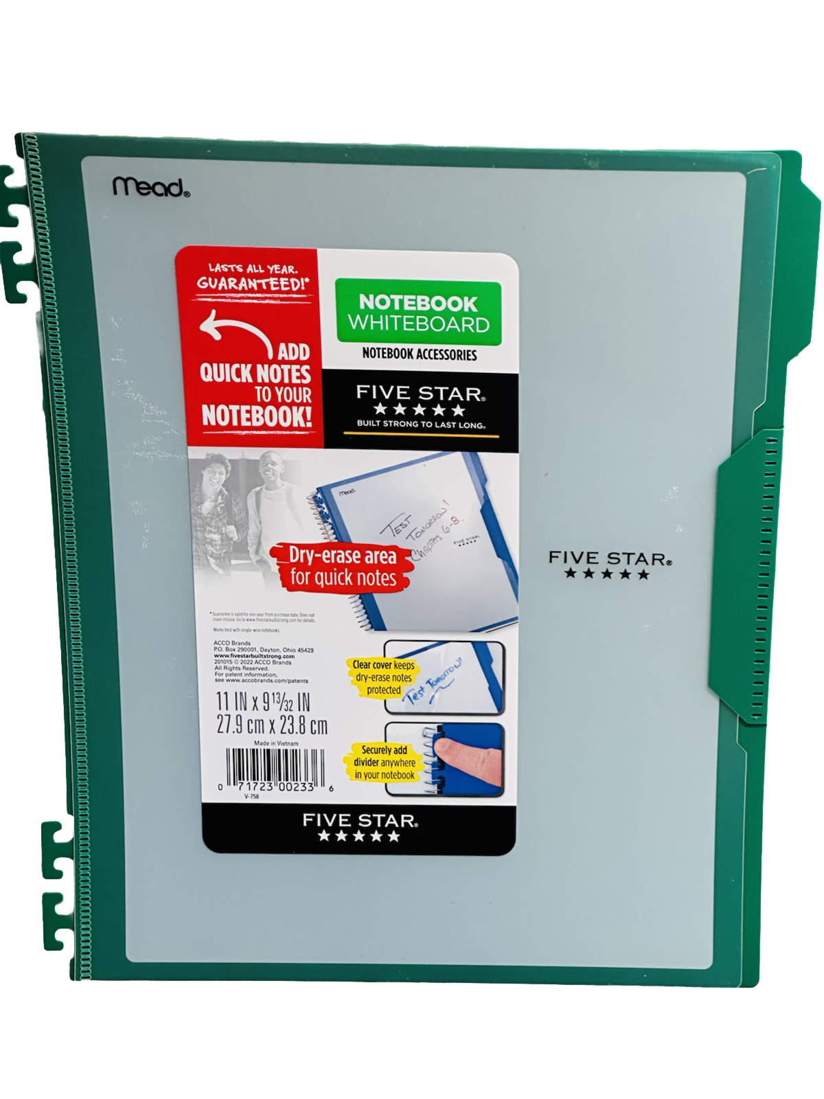 Five Star Notebook Whiteboard Dry Erase Area For Quick Notes-11×9 13/32”